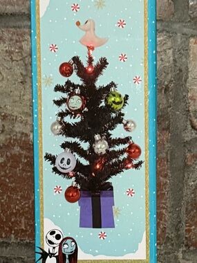 Nightmare Before Christmas Holiday Black Mini Tree with ornaments gift base